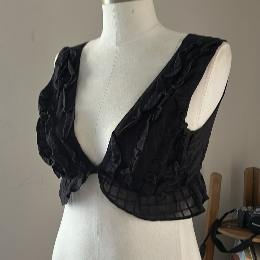MAJORELLE Black Ruffled Bra Intimates - Picture 2 of 9
